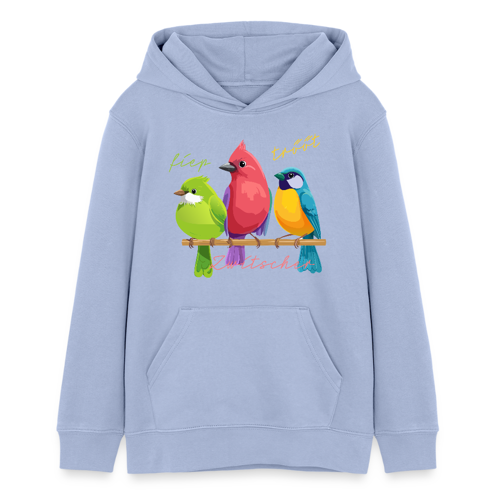 MNJS TEENS Bio-Hoodie mit ZWITSCHERGÄNG PRINT - Sky