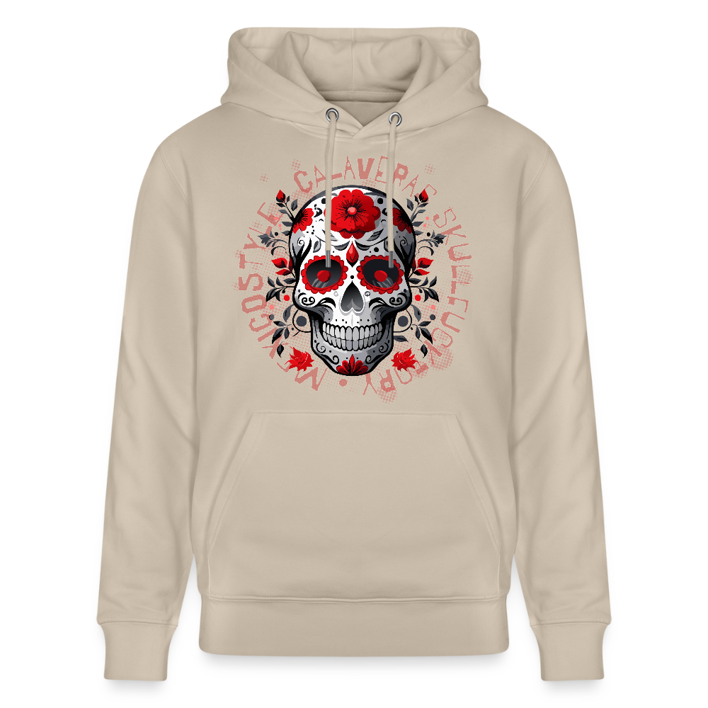Unisex Hoodie mit CALAVERAS SKULL PRINT - Beige
