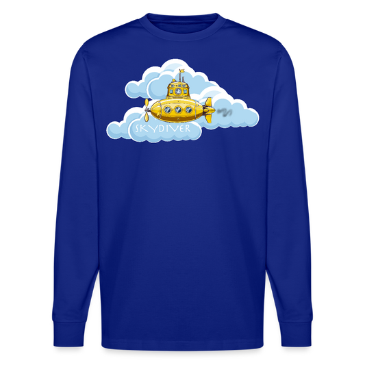 Unisex Bio-Langarmshirt mit SKYDIVER PRINT - Königsblau