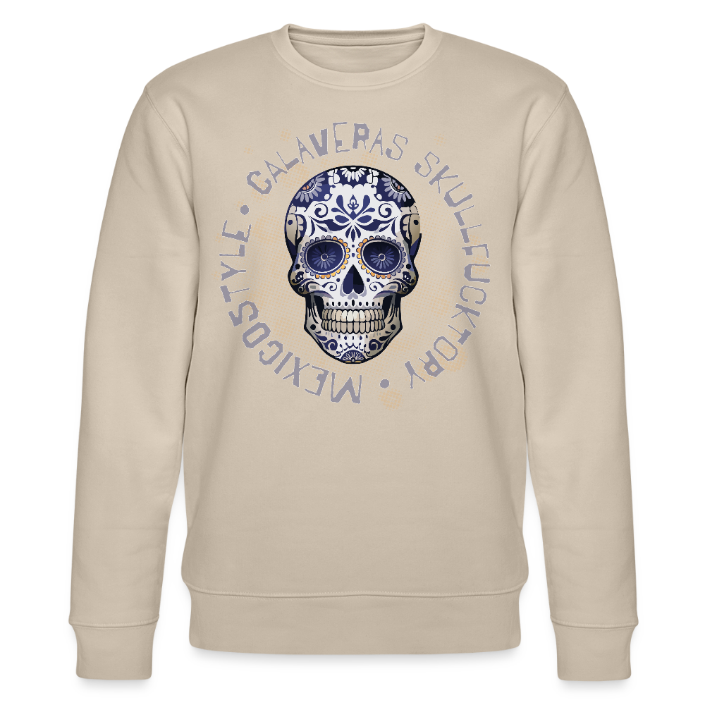 Unisex Bio-Sweatshirt mit CALAVERAS SKULL PRINT - Beige