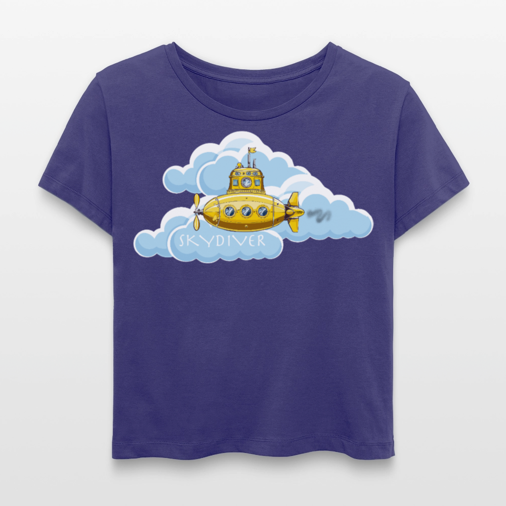 Relaxed Rundhals Frauen Bio-T-Shirt mit SKYDIVER SHIPYARD PRINT - Dämmerung