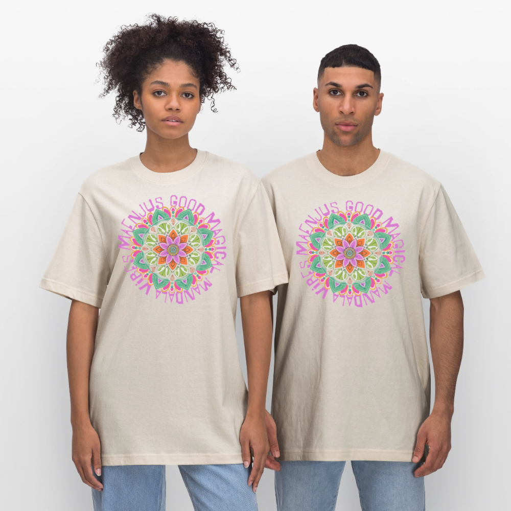 Unisex Bio-T-Shirt mit MANDALA VIBES PRINT - Naturweiß 