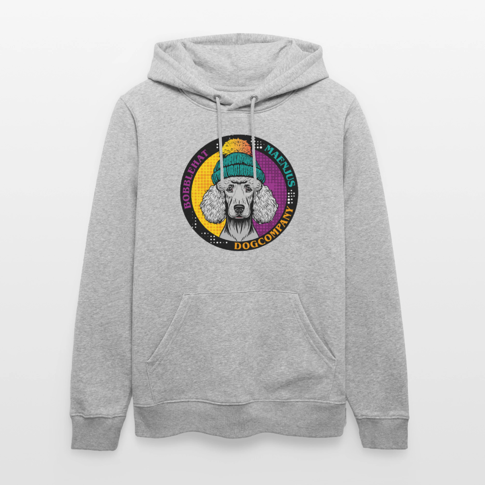 SUnisex Bio-Hoodie mit BOBBLEHAT DOGCOMPANY PRINT - Grau meliert