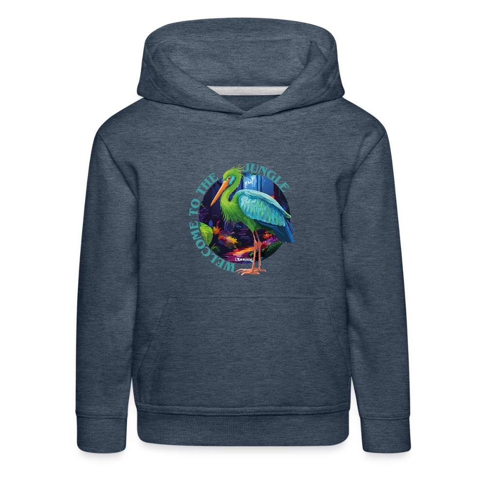 MNJS KIDS Premium Hoodie mit WELCOME TO THE JUNGLE PRINT - Jeansblau