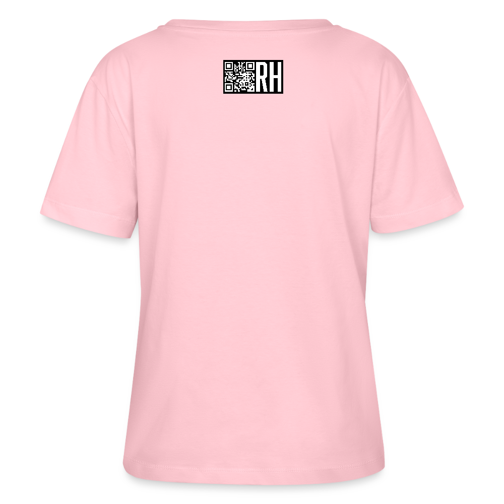 Relaxed Rundhals Frauen Bio-T-Shirt mit STREET ART PRINT - Hellrosa