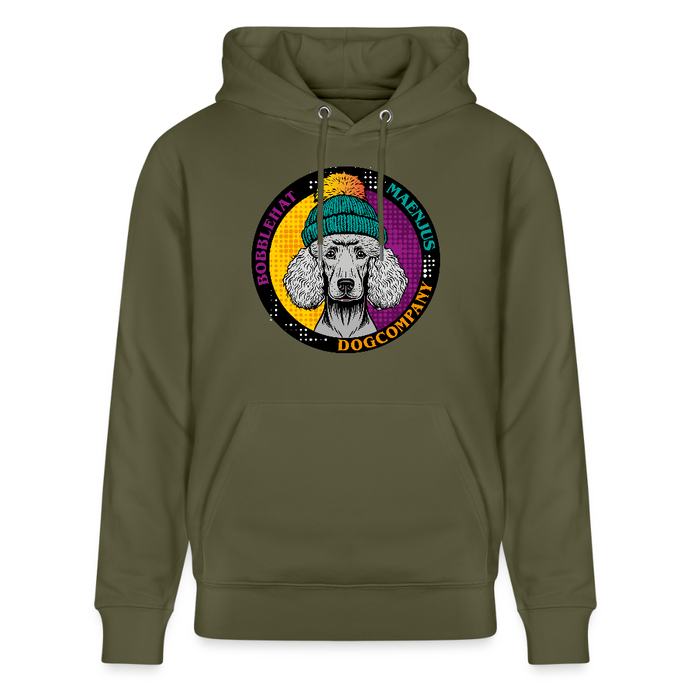 SUnisex Bio-Hoodie mit BOBBLEHAT DOGCOMPANY PRINT - Khaki Grün