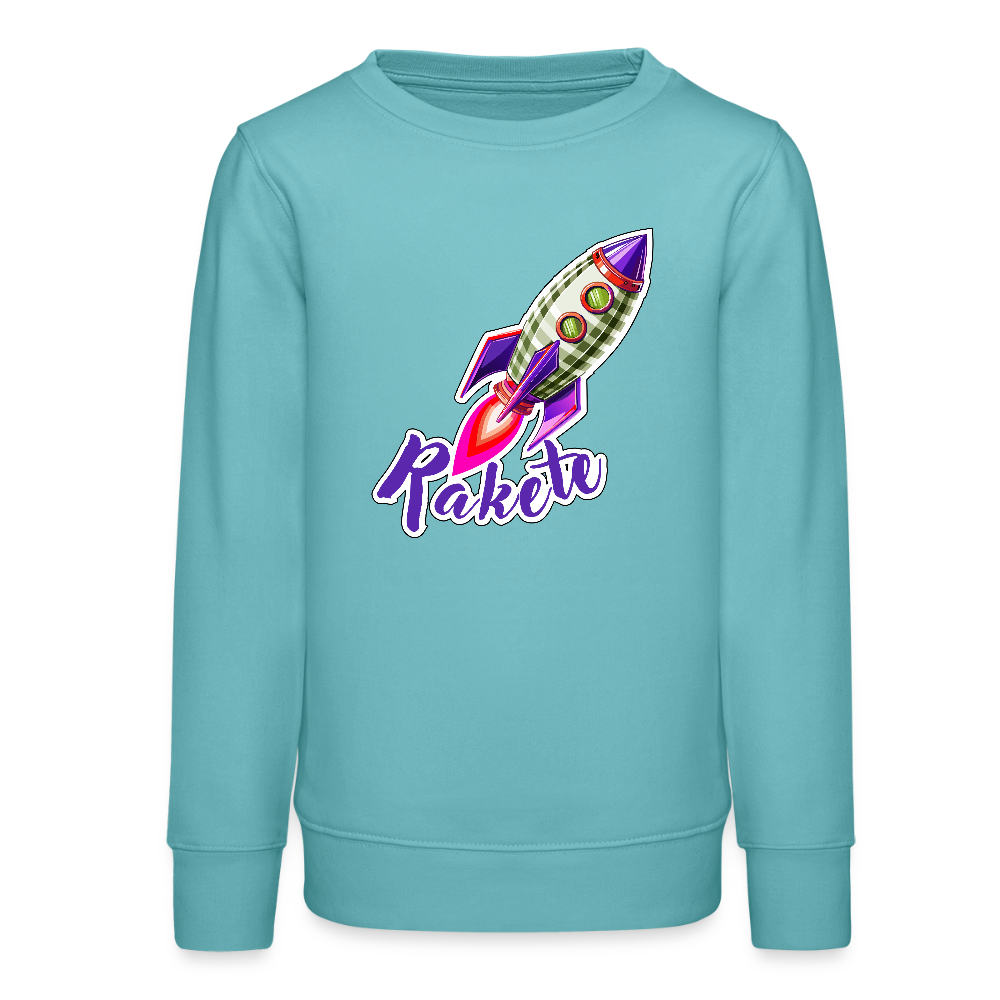 MNJS TEENS Bio Sweatshirt mit RAKETE PRINT - Pastelltürkis