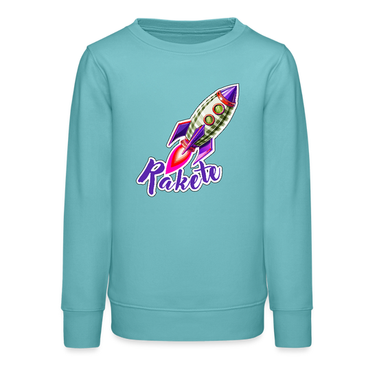 MNJS TEENS Bio Sweatshirt mit RAKETE PRINT - Pastelltürkis