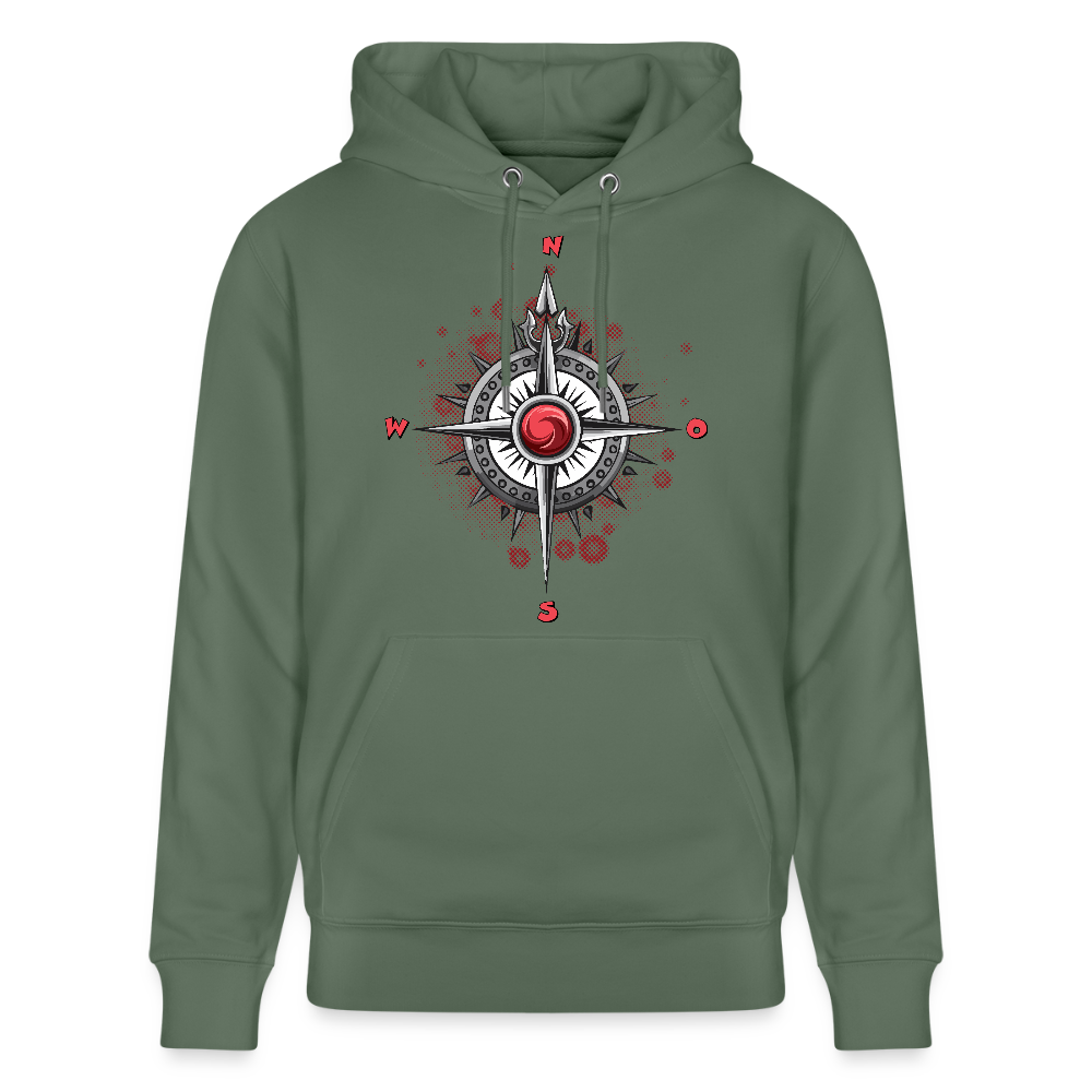Unisex Hoodie mit WINDROSE PRINT - Tanngrün