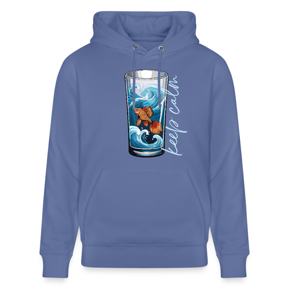 Unisex Bio-Hoodie mit KEEP CALM PRINT - Blau