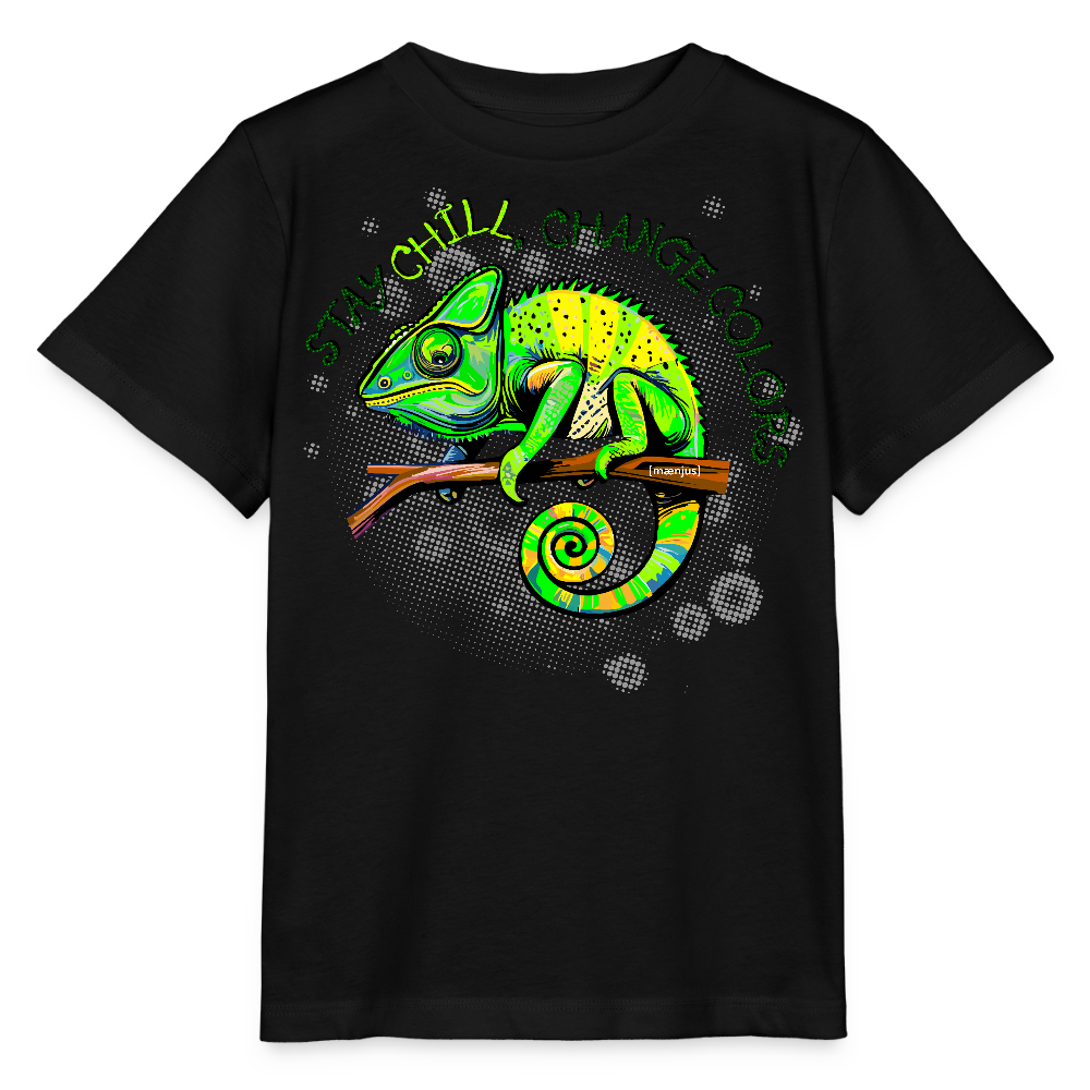 MNJS KIDS Bio T-Shirt mit CAMAELEON PRINT - Schwarz