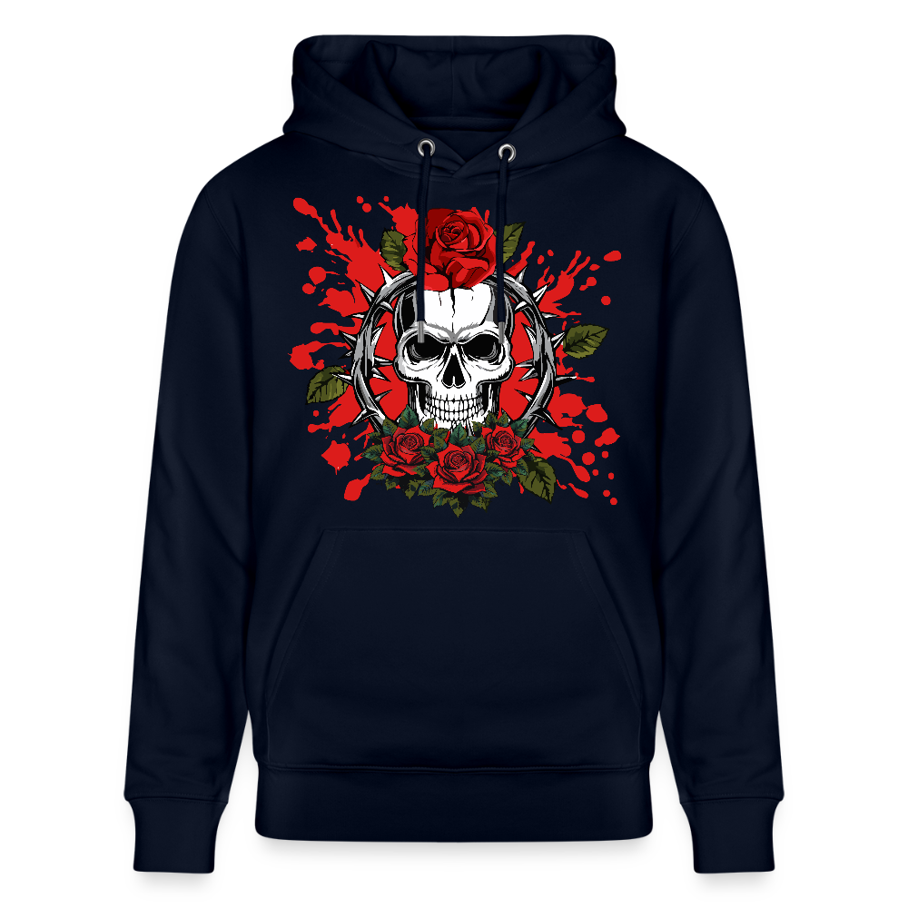 Unisex Hoodie mit ROSENSKULL PRINT - Navy