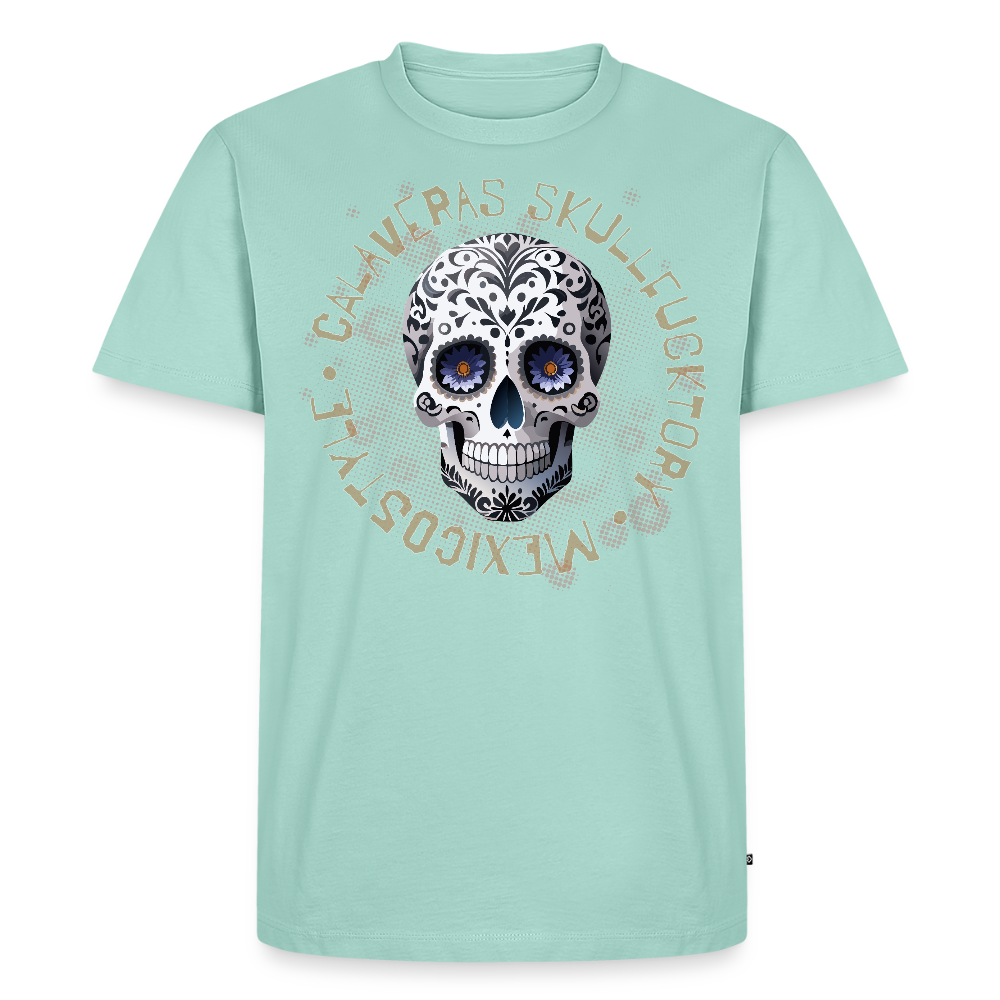 Männer Premium T-Shirt mit CALAVERAS SKULL PRINT - Mint 