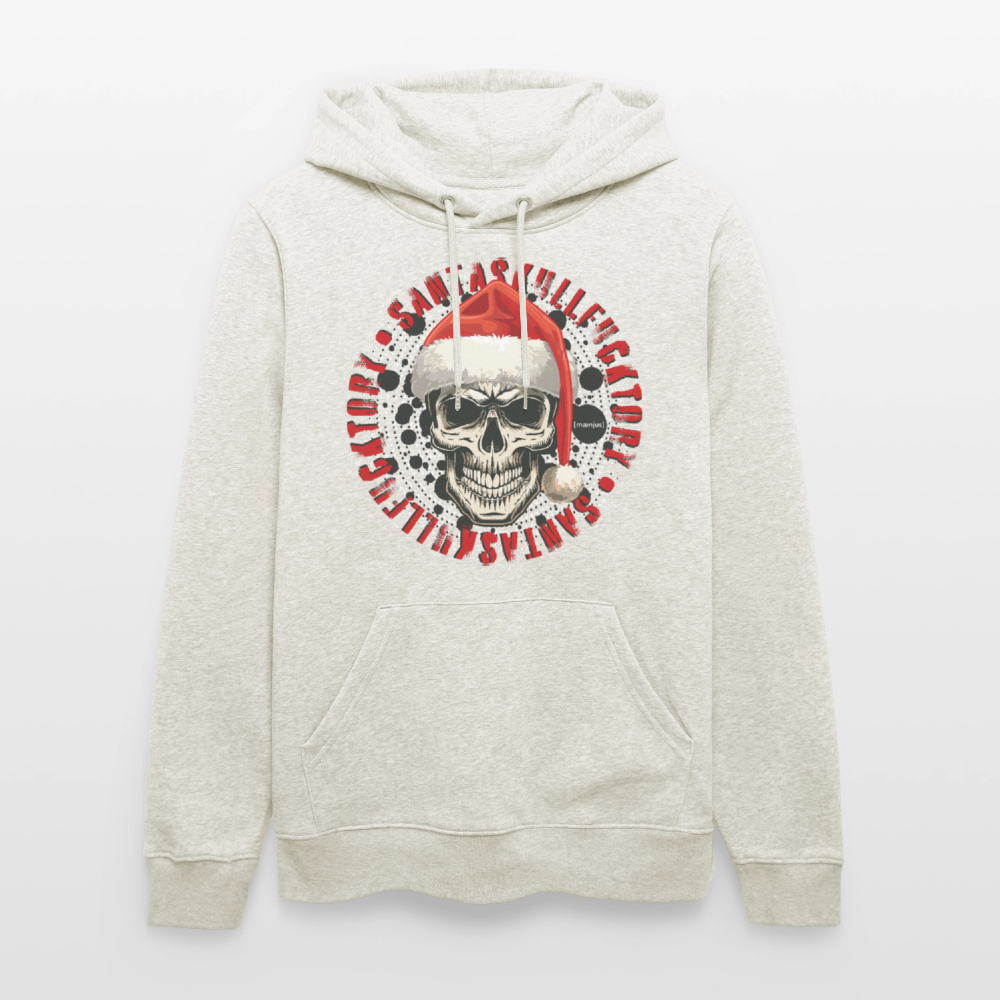Unisex Bio-Hoodie mit SANTASKULL FUCKTORY PRINT - Beige meliert