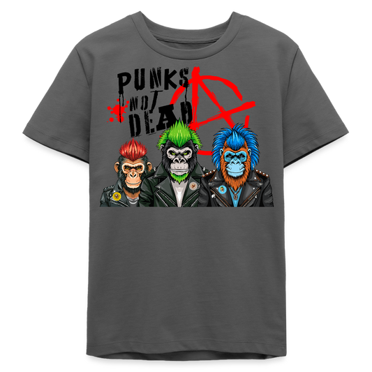 MNJS TEENS Bio T-Shirt mit PUNKS NOT DEAD PRINT - Anthrazit