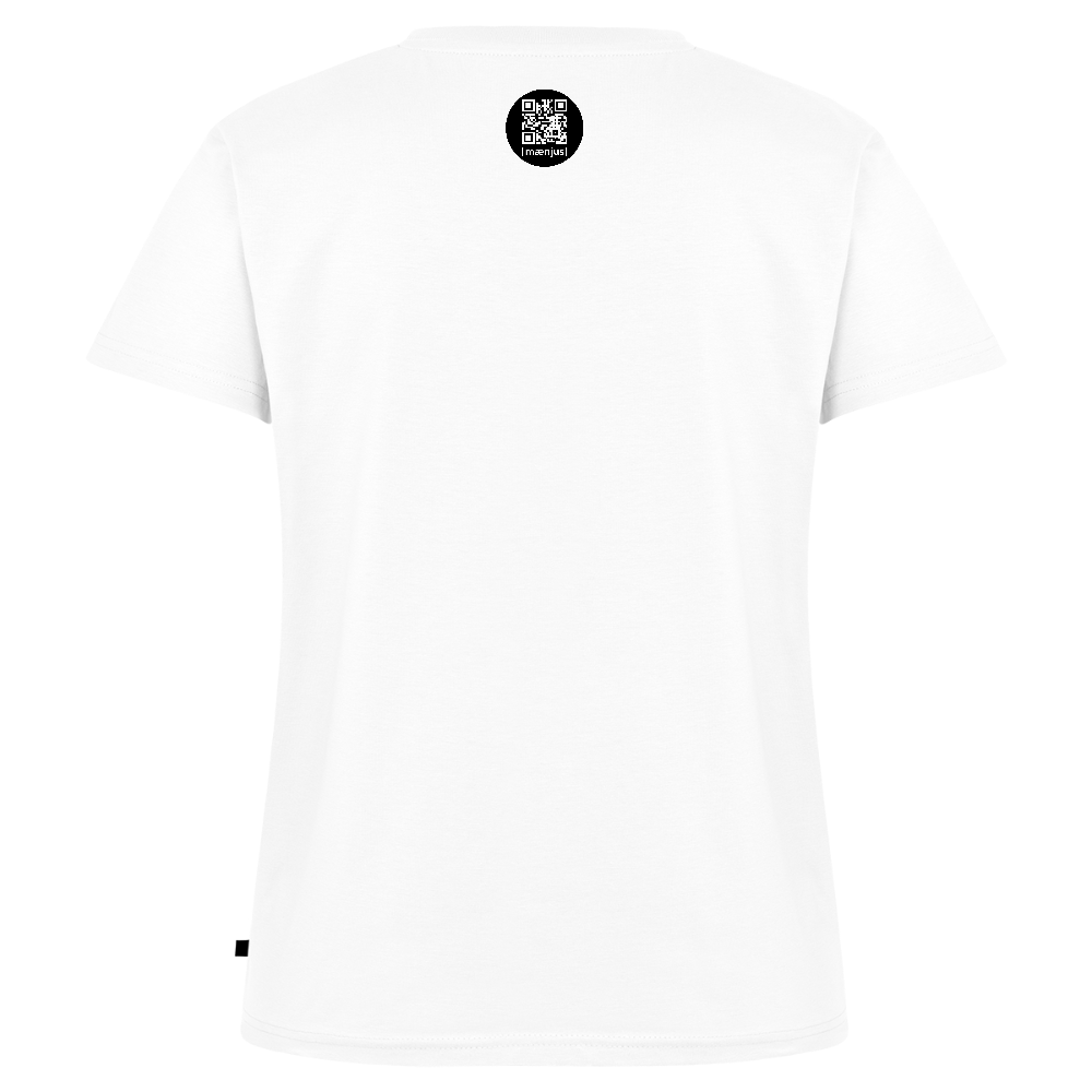 Frauen Bio-T-Shirt mit V-Ausschnitt mit KEEP CALM PRINT - Weiß