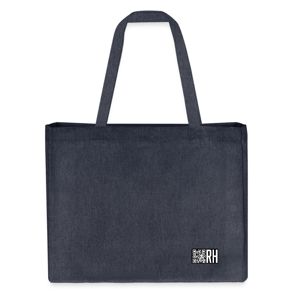 Recycelter Shopping Bag mit MAENJUS NETWORK FASHION PRINT - midnight Blue