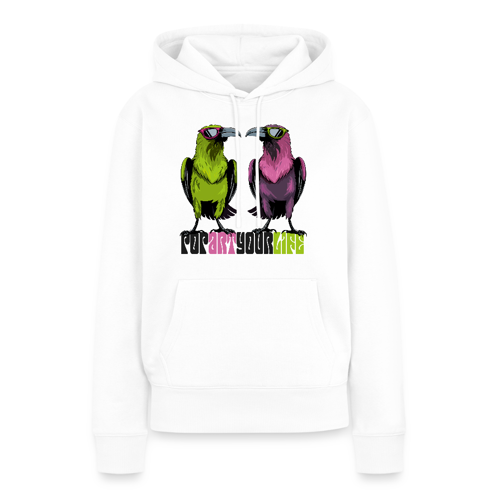 Frauen Premium Hoodie mit POPARTYOURLIFE PRINT - Weiß