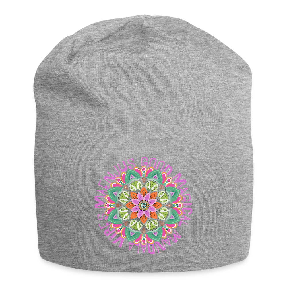 Jersey-Beanie Maenjus Mandala Vibes Motiv V - Grau meliert