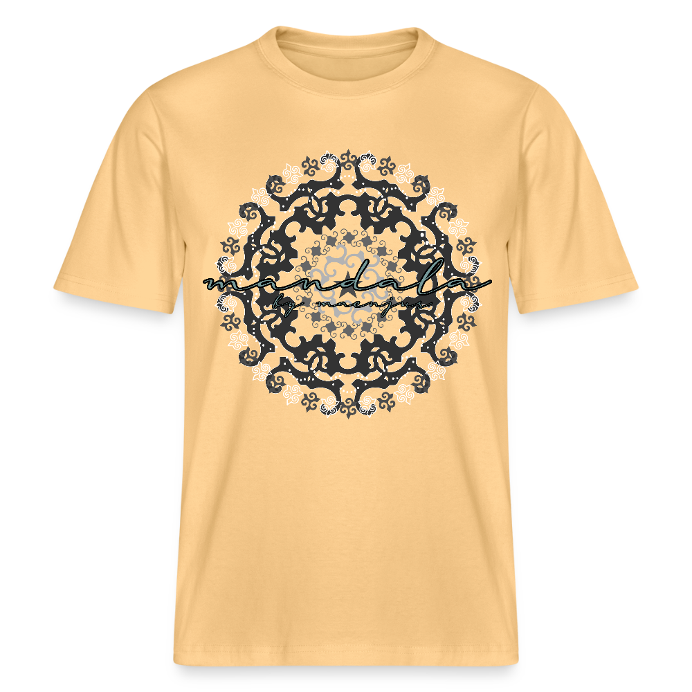 Unisex Bio-T-Shirt mit BLACK MANDALA PRINT - Hellgelb