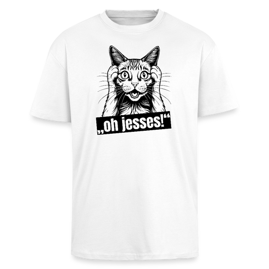 Heavy Oversize T-Shirt mit OH JESSES PRINT - Weiß