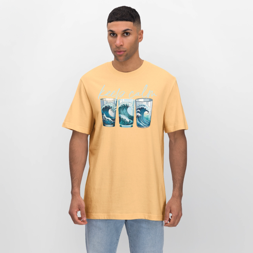 Unisex Bio-T-Shirt mit KEEP CALM PRINT - Hellgelb
