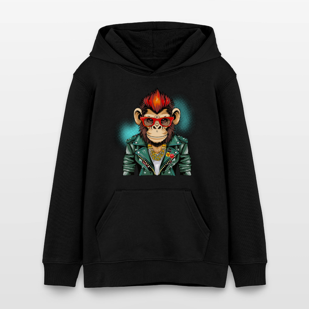 MNJS TEENS Bio-Hoodie mit MONKEY PRINT - Schwarz