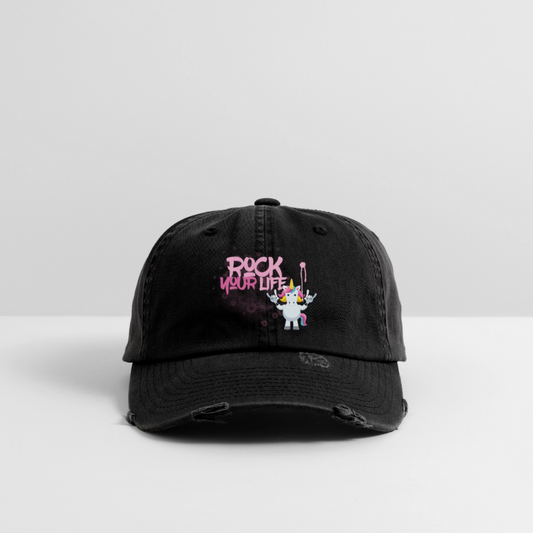 Cap mit ROCK YOUR LIFE PRINT - Schwarz