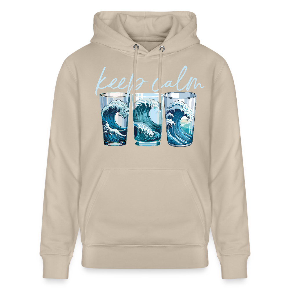 Unisex Bio-Hoodie mit KEEP CALM PRINT - Beige