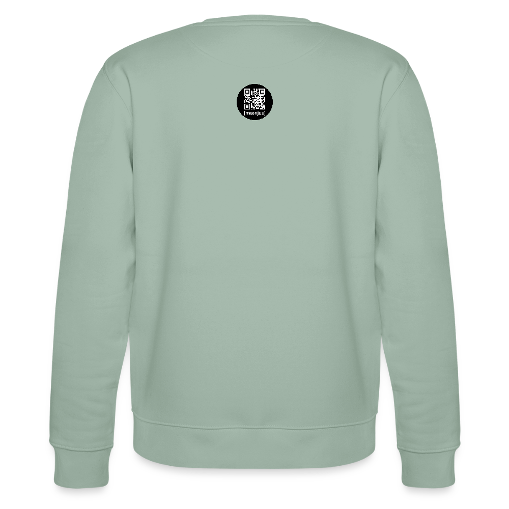 Unisex Bio-Sweatshirt mit BOBBLEHAT DOGCOMPANY PRINT - Helles Graugrün