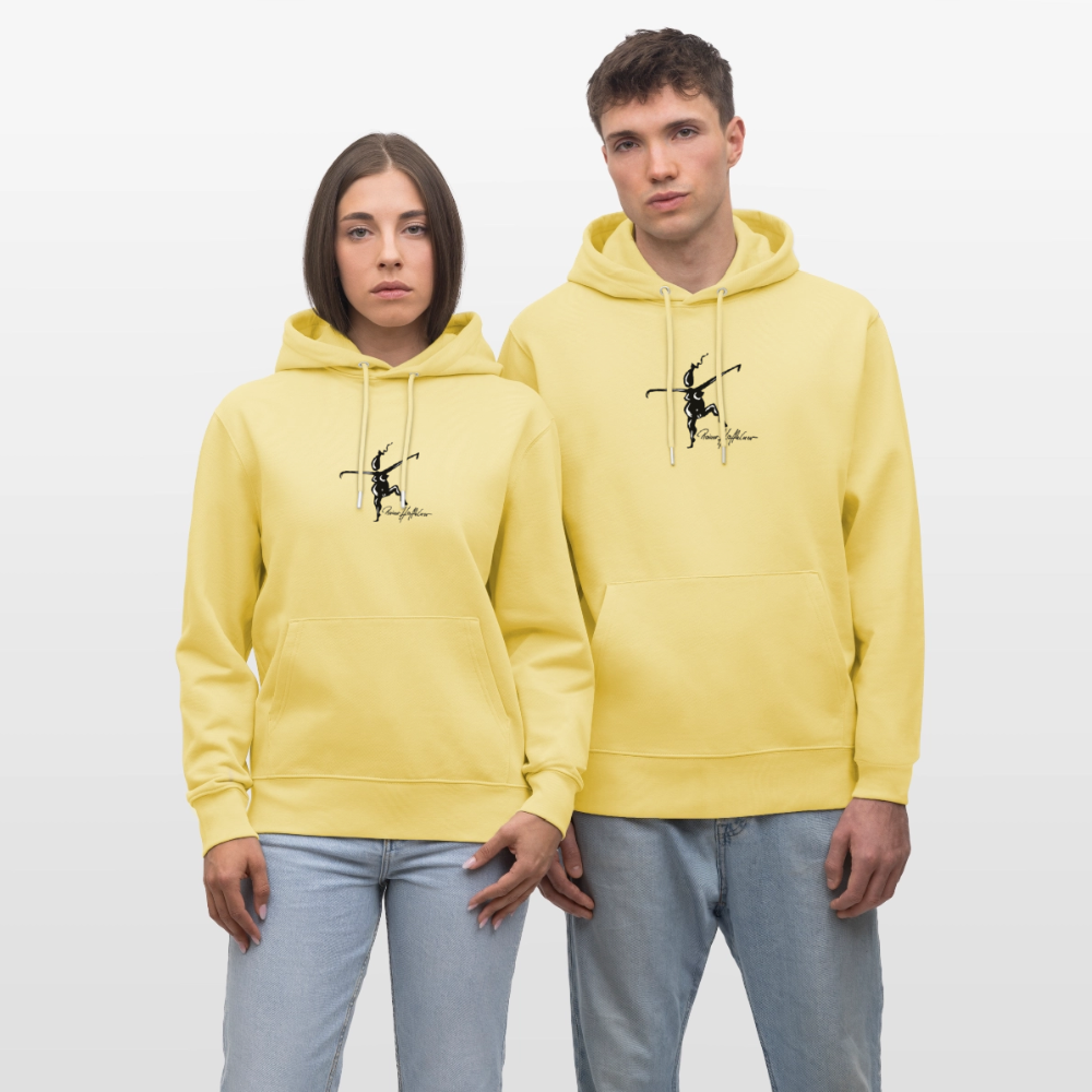 Unisex Bio-Hoodie mit TUSCHEWEIBCHEN PRINT - Gelb Viva 