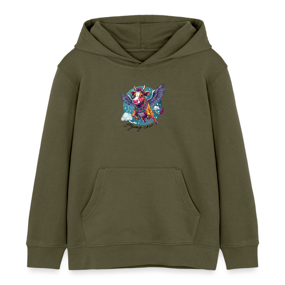 MNJS KIDS Bio-Hoodie mit FLYING COW PRINT - Khaki