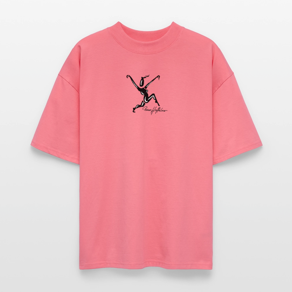 Oversized Unisex Bio T-Shirt mit TUSCHEWEIBCHEN PRINT - Pink 