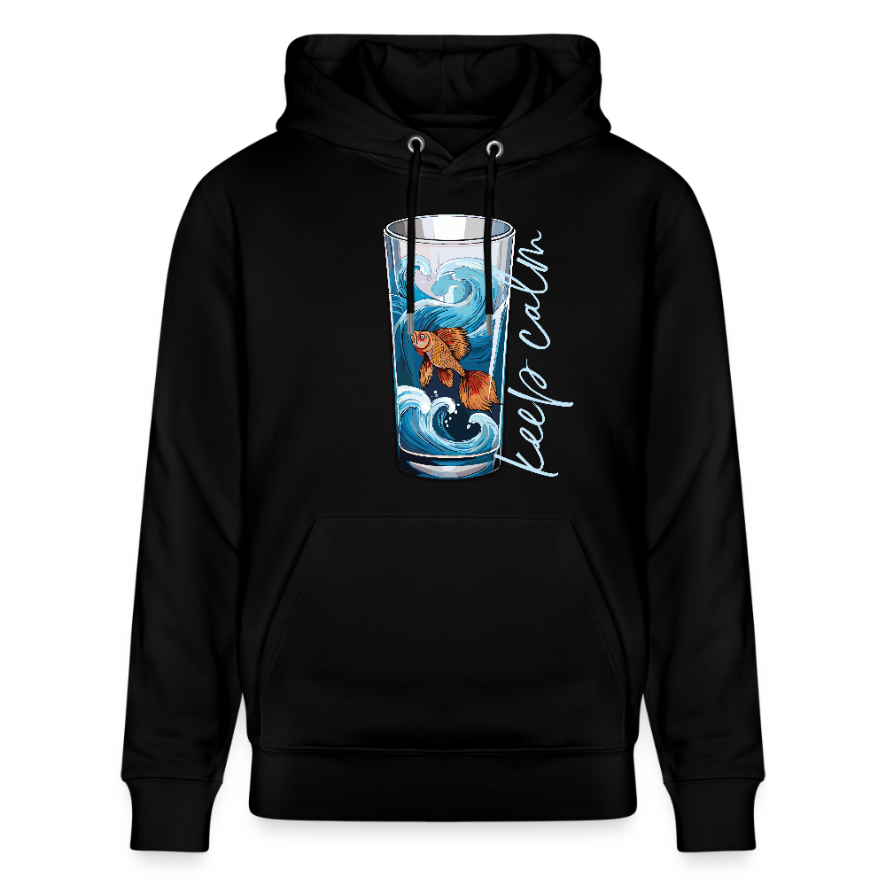 Unisex Bio-Hoodie mit KEEP CALM PRINT - Schwarz
