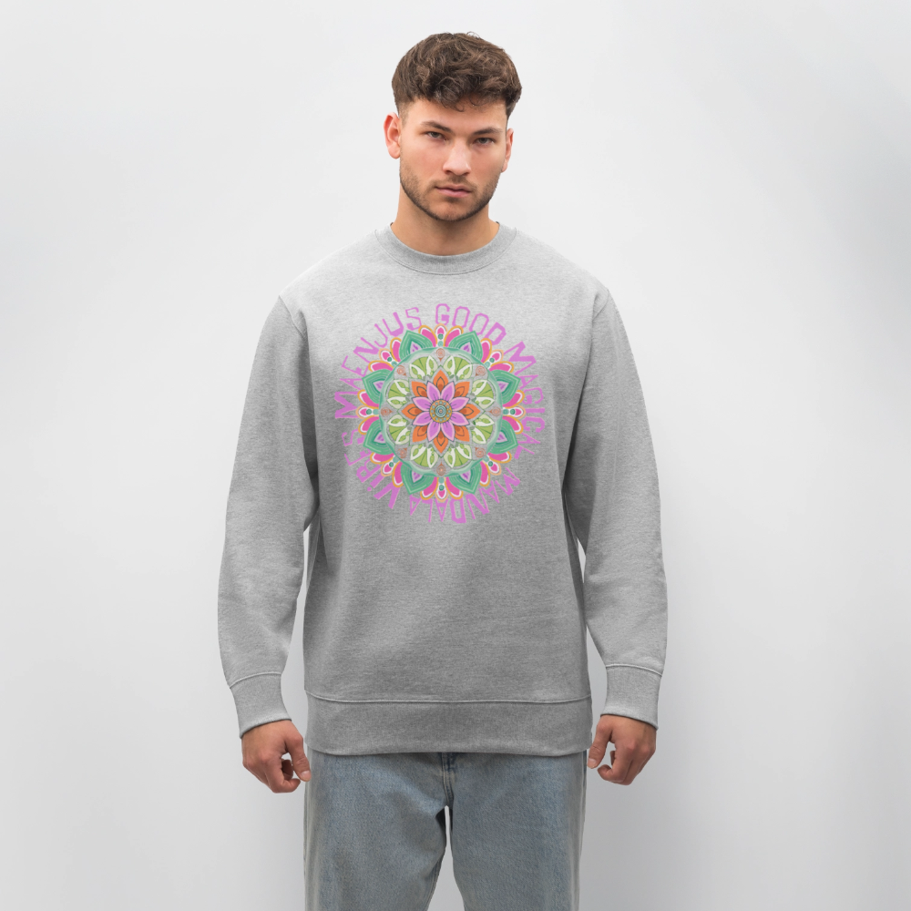 Unisex Bio-Sweatshirt mit MANDALA VIBES PRINT - Grau meliert
