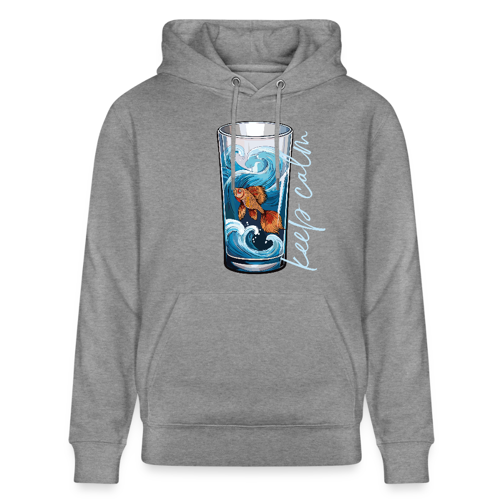 Unisex Bio-Hoodie mit KEEP CALM PRINT - Hellgrau marmoriert