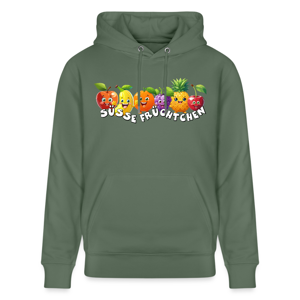 Unisex Hoodie mit SÜSSE FRÜCHTCHEN PRINT - Tanngrün