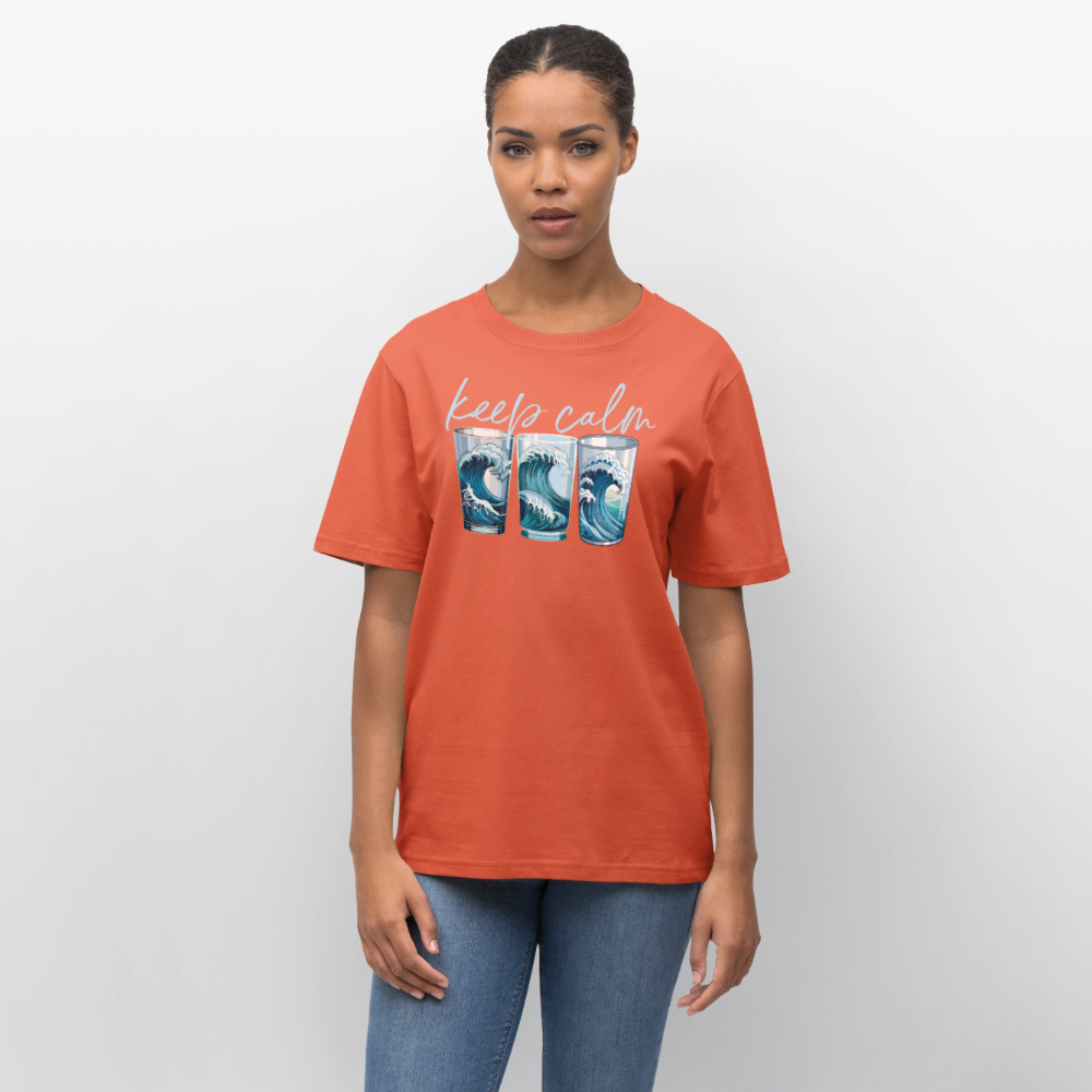Unisex Bio-T-Shirt mit KEEP CALM PRINT - Hellrot