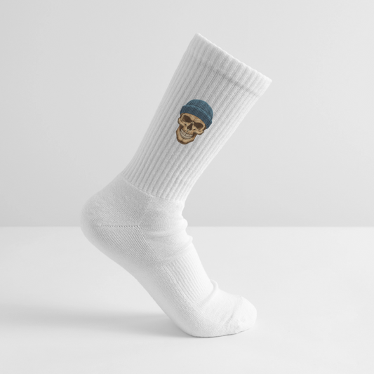 Tennissocken mit SNOWSKULL Print - Weiß