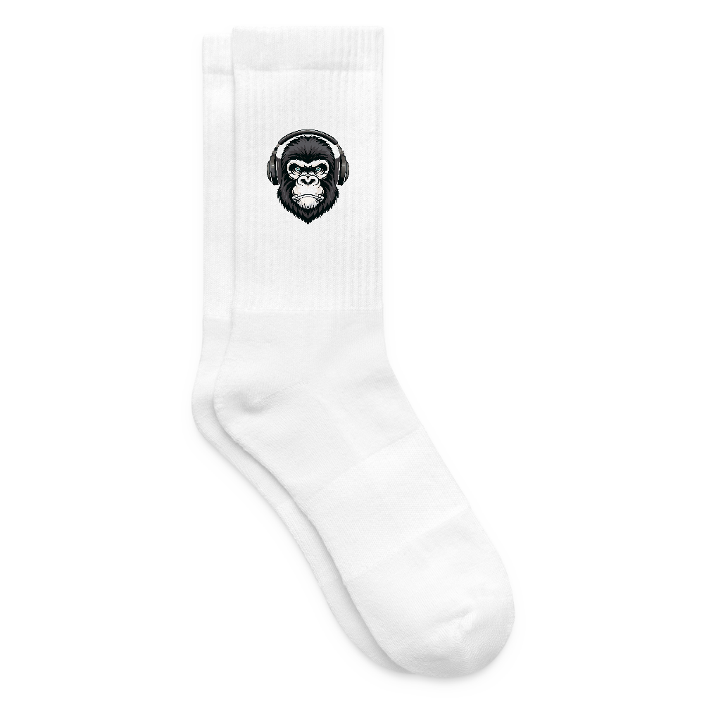 Tennissocken mit GORILLA Print - Weiß