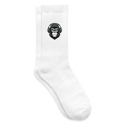 Tennissocken mit GORILLA Print - Weiß