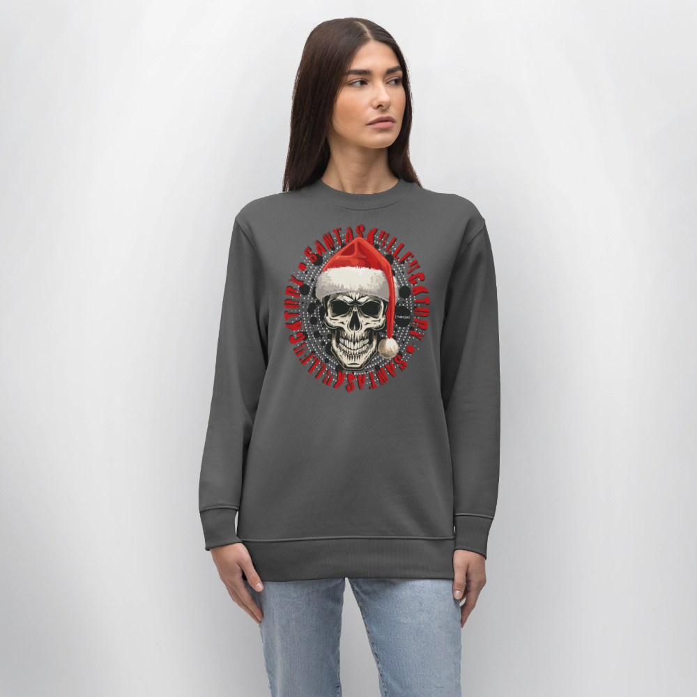 Unisex Bio-Sweatshirt mit SANTASKULL FUCKTORY PRINT - Anthrazit