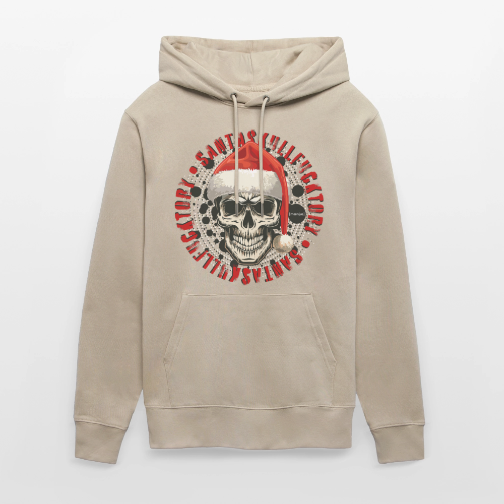 Unisex Bio-Hoodie mit SANTASKULL FUCKTORY PRINT - Beige