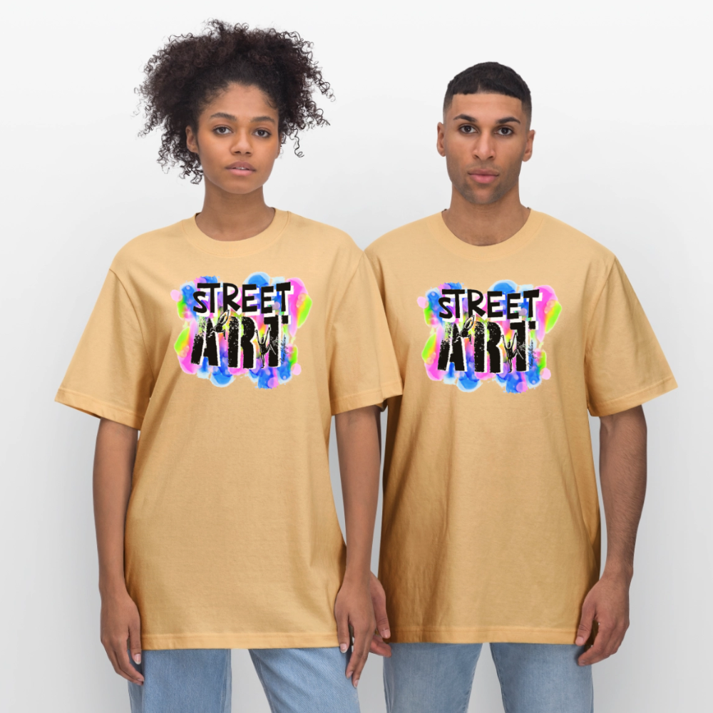 Unisex Bio-T-Shirt mit STREET ART PRINT - Hellgelb