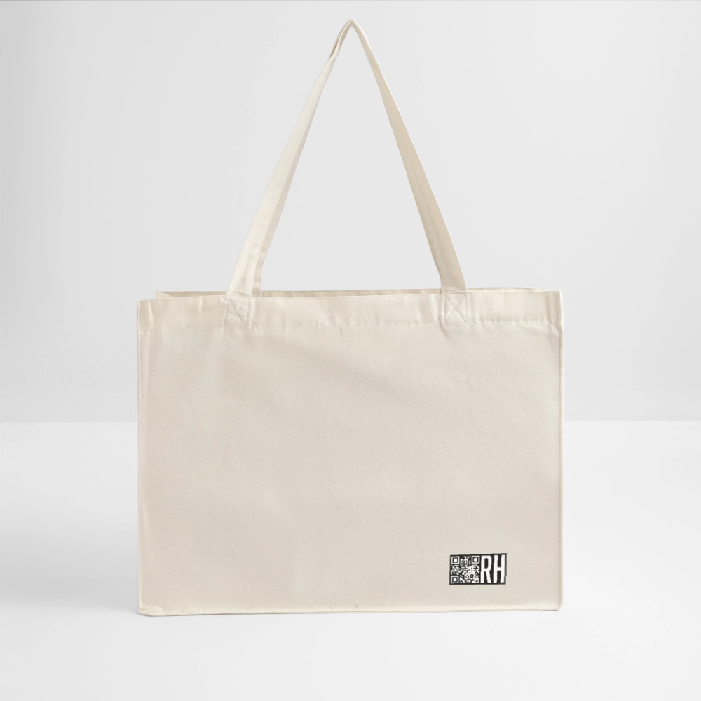 Recycelter Shopping Bag mit MAENJUS NETWORK FASHION PRINT - Naturweiß