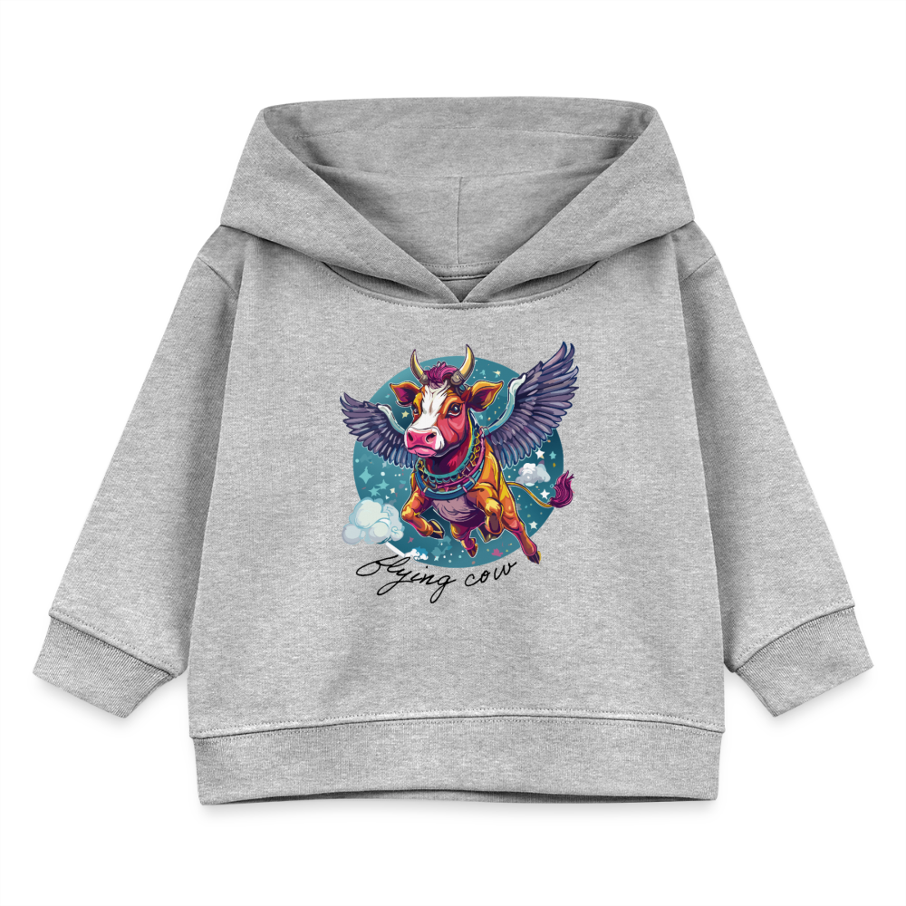 MNJS KIDS Bio Hoodie mit FLYING COW PRINT - Grau meliert