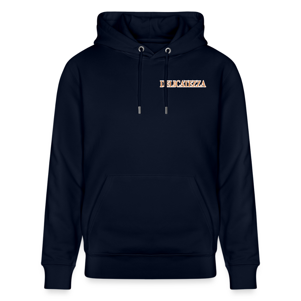 Unisex Hoodie mit DELICATEZZA SARDINE PRINT Vorder- und Rückseite - Navy