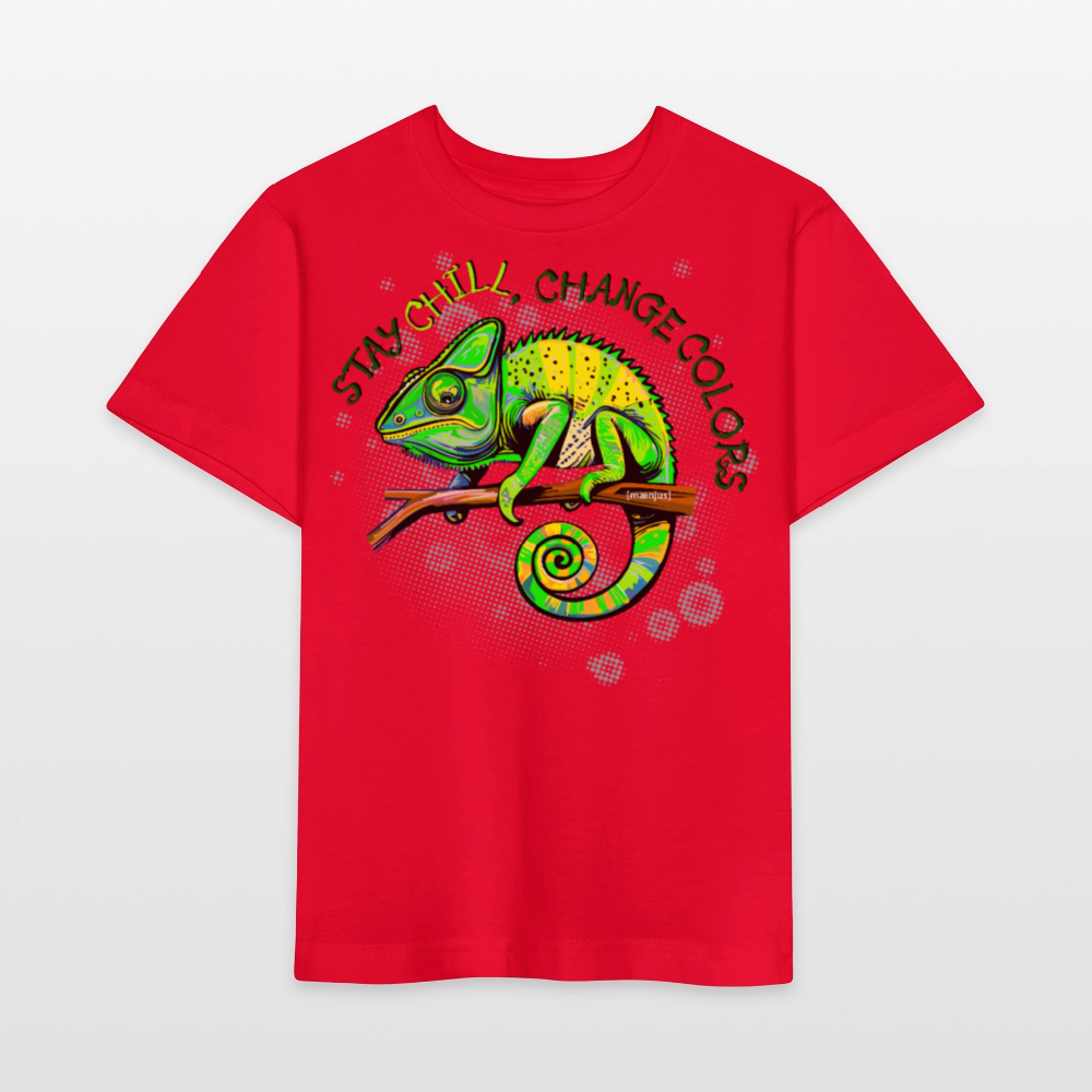 MNJS KIDS Bio T-Shirt mit CAMAELEON PRINT - Rot