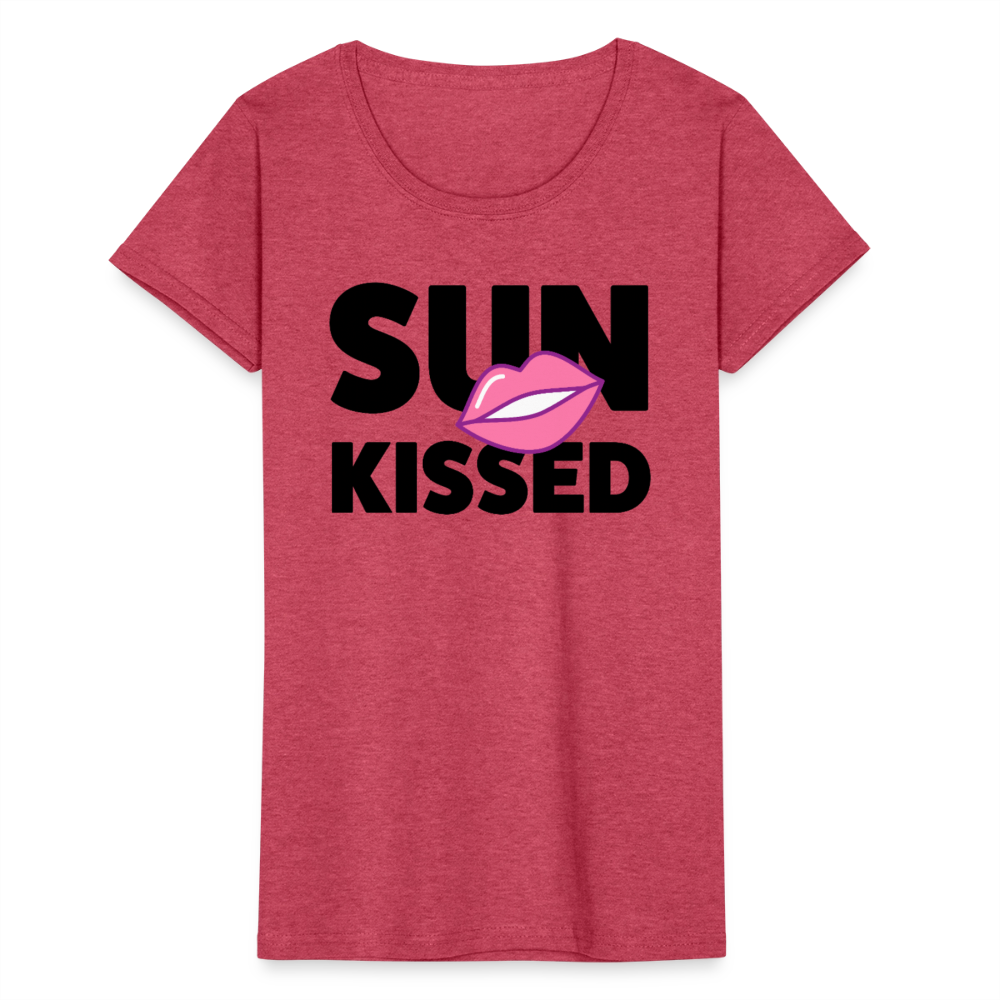 Frauen-T-Shirt mit SUN KISSED PRINT - Rot meliert