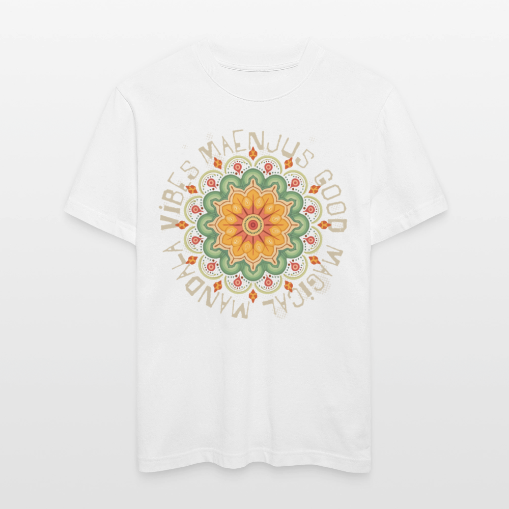 Unisex Bio-T-Shirt mit MANDALA VIBES PRINT - Weiß
